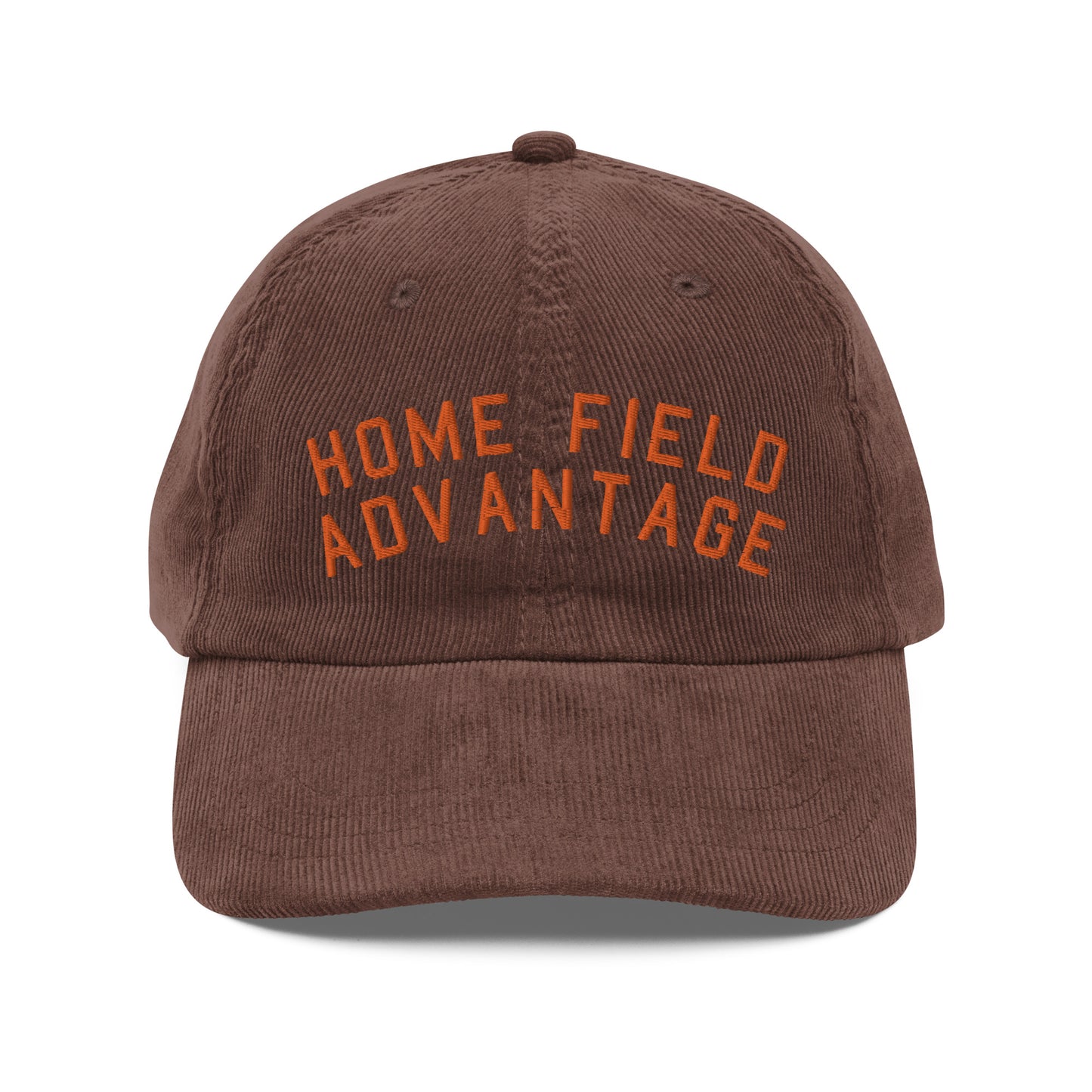Home Field Advantage Custom Vintage Corduroy Baseball Hat brown orange