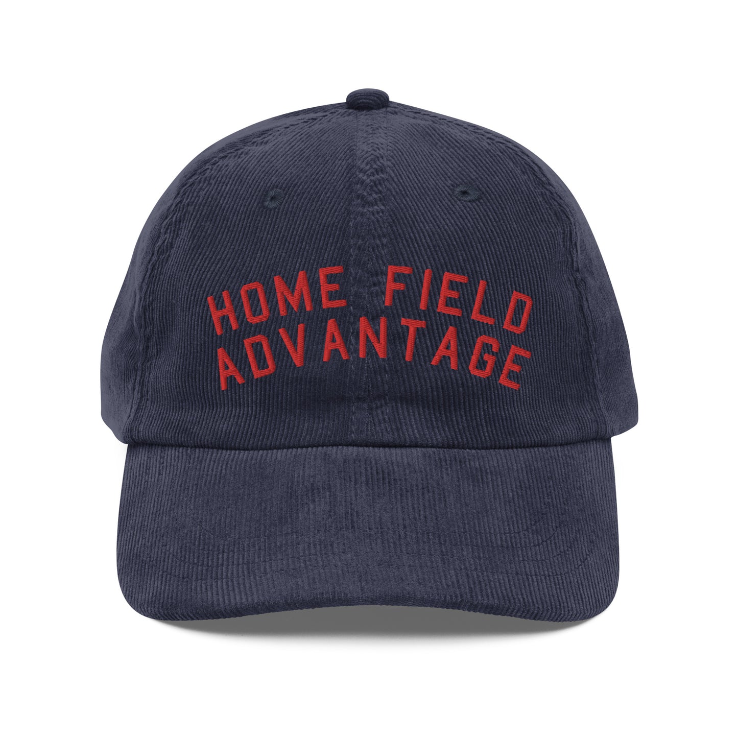 Home Field Advantage Custom Vintage Corduroy Baseball Hat navy red